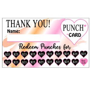 60 Thank You Punch Card